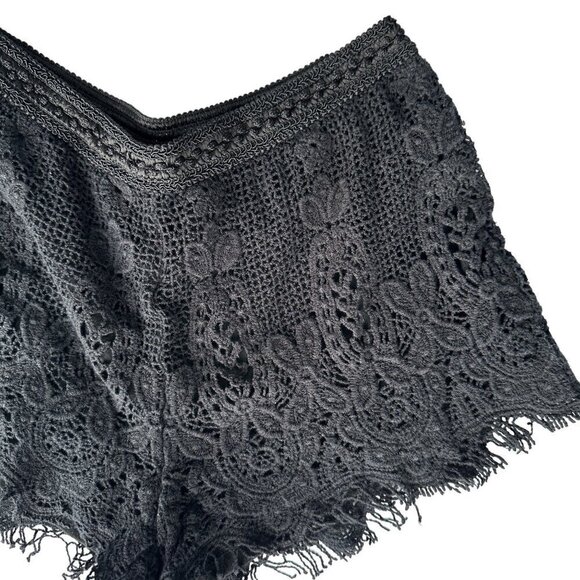 FIRE LOS ANGELES BOHEMIAN STYLE CROCHET SHORT SHORTS IN BLACK SZ S 100% COTTON - Picture 2 of 16